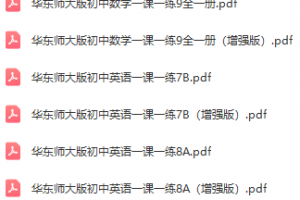 华东师大版《一课一练 1-9年级汇总大全》电子版,可直接打印,有答案